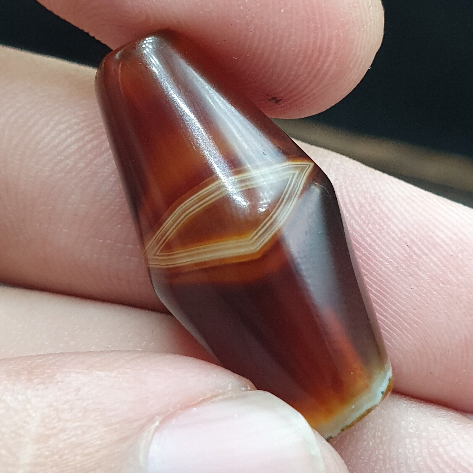 Antique Yemeni Agate Natural Eye Agate Bead very unique Pattern #5