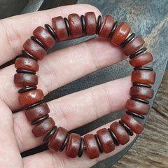 Amazing Antique Carnelian Red Agate 12mm Beads Bracelet BRGT-3