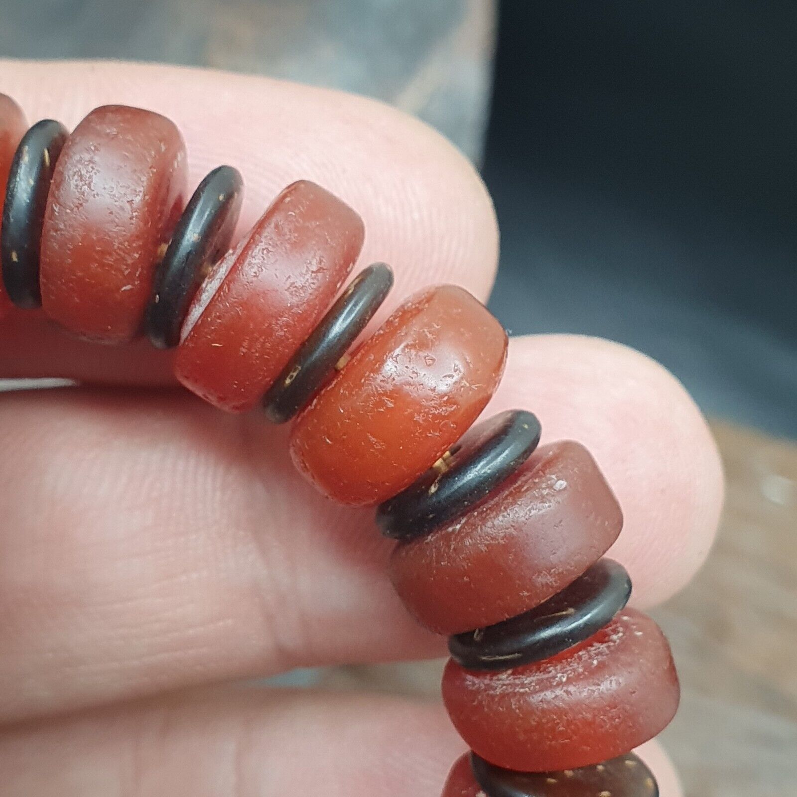 Amazing Antique Carnelian Red Agate 12mm Beads Bracelet BRGT-3