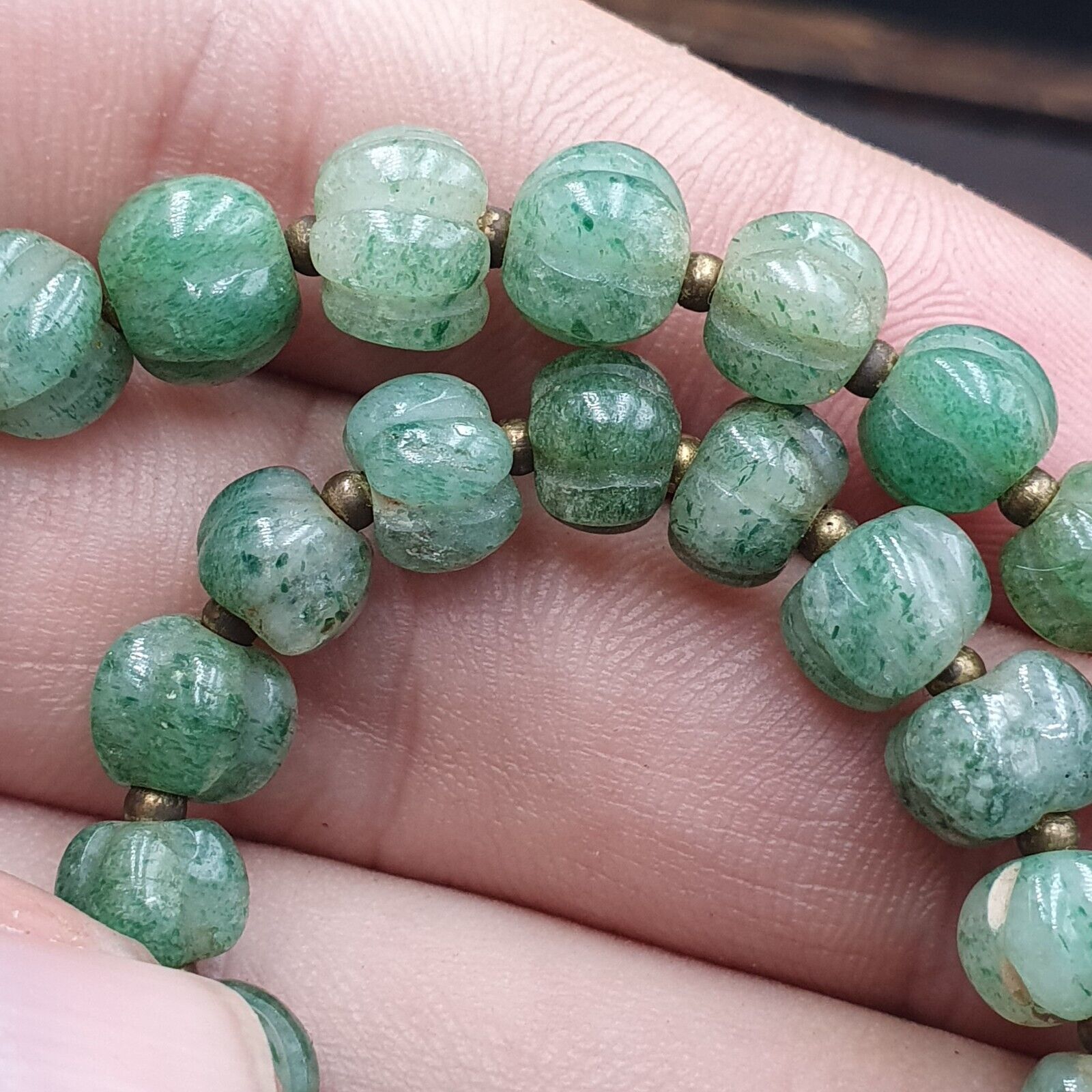 Vintage Chinese Tibetan Jade Carving jade Animals Melon Shape Necklaces