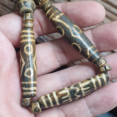 Asian Burmese Old Pumtek Palm Wood Stone beads Necklace