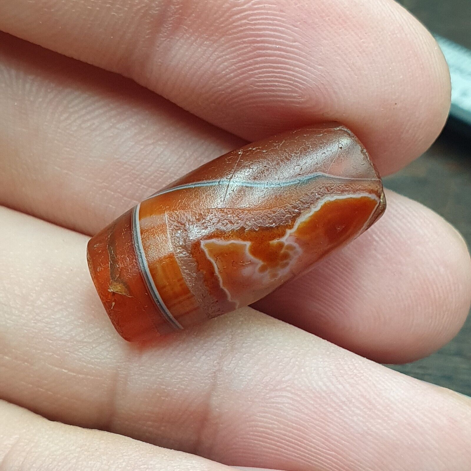 Ancient Agate Himalayan Tibetan Natural Eye Pattern Agate Bead JNT-61