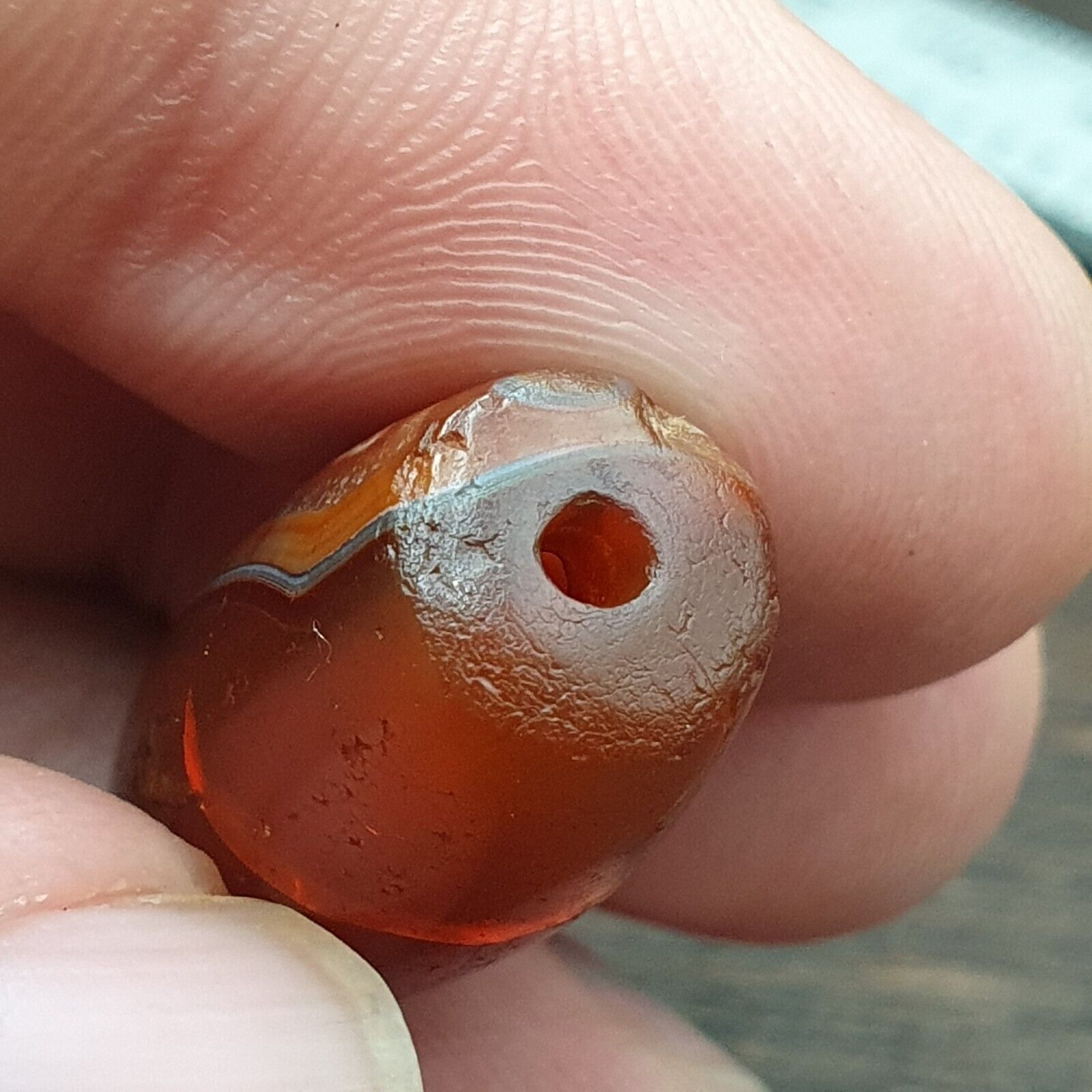Ancient Agate Himalayan Tibetan Natural Eye Pattern Agate Bead JNT-61