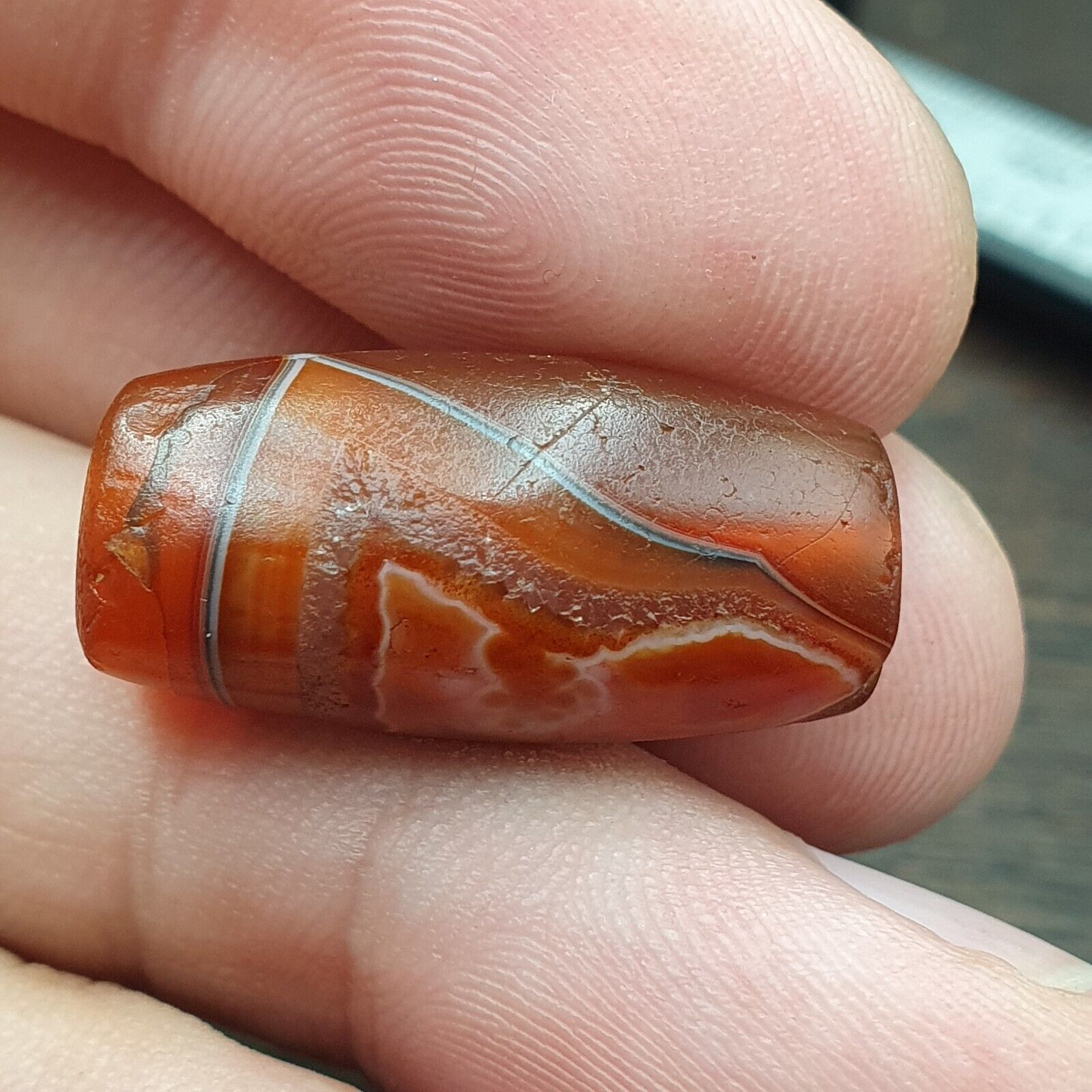 Ancient Agate Himalayan Tibetan Natural Eye Pattern Agate Bead JNT-61