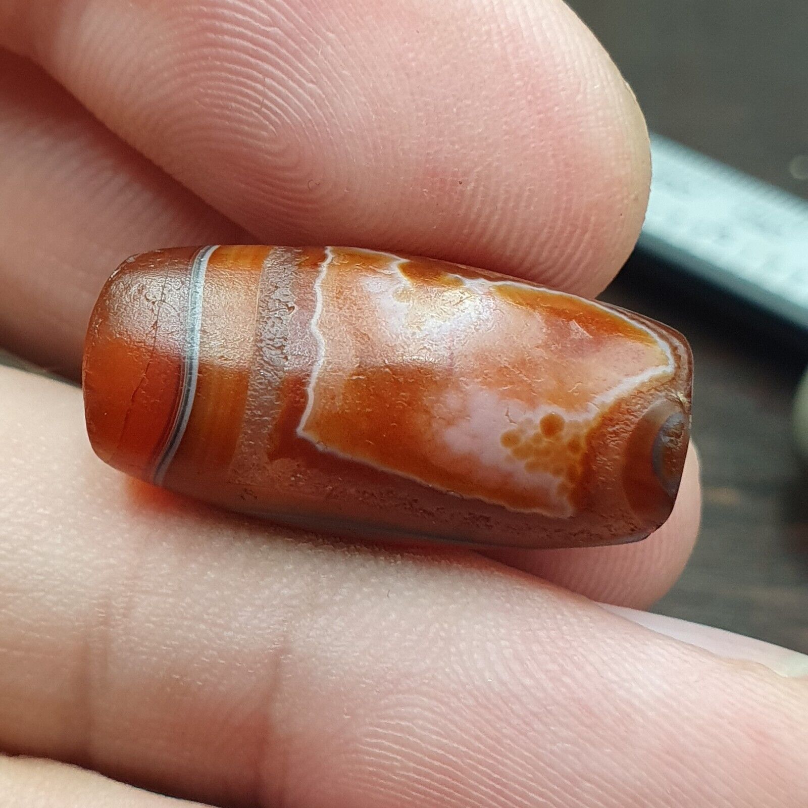 Ancient Agate Himalayan Tibetan Natural Eye Pattern Agate Bead JNT-61