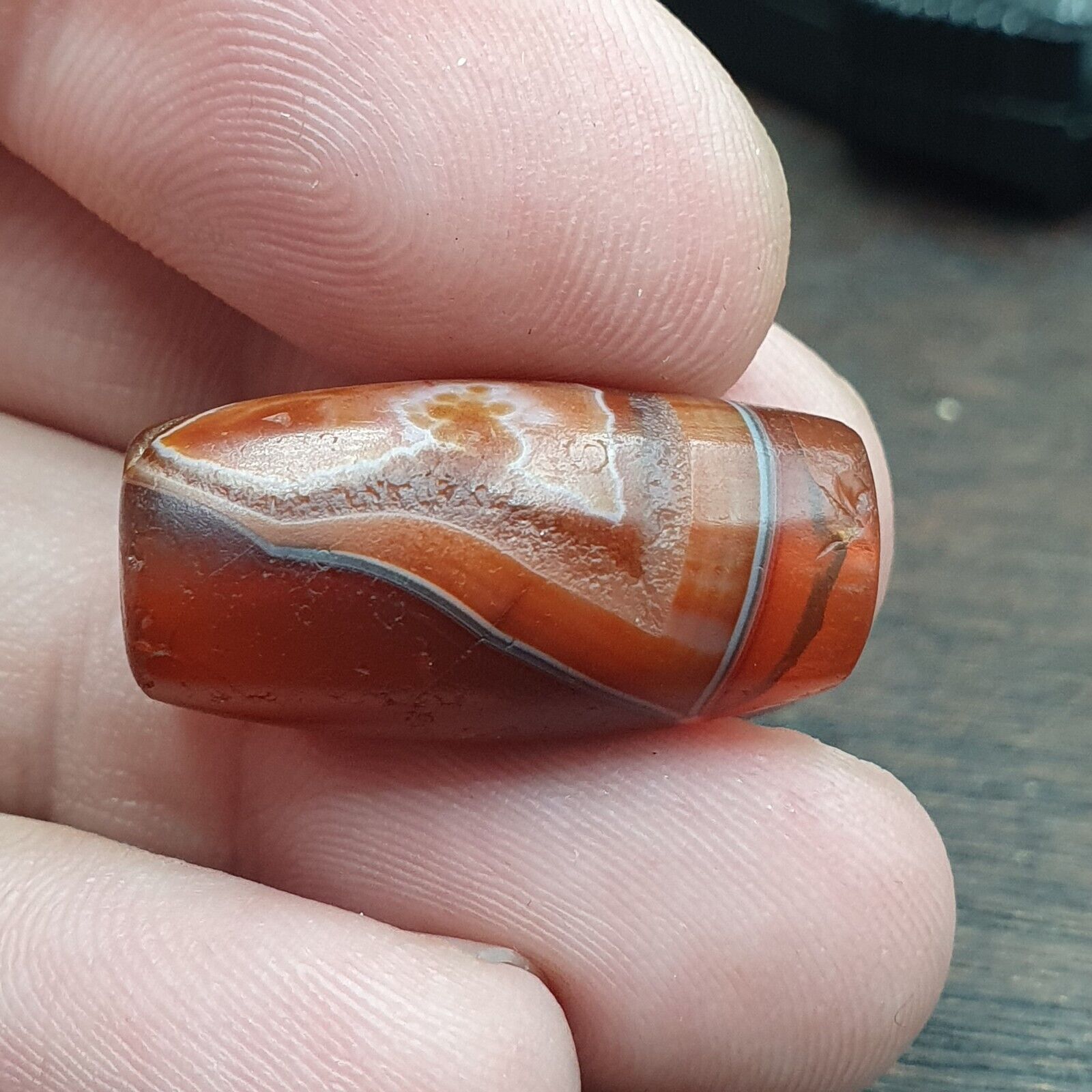 Ancient Agate Himalayan Tibetan Natural Eye Pattern Agate Bead JNT-61
