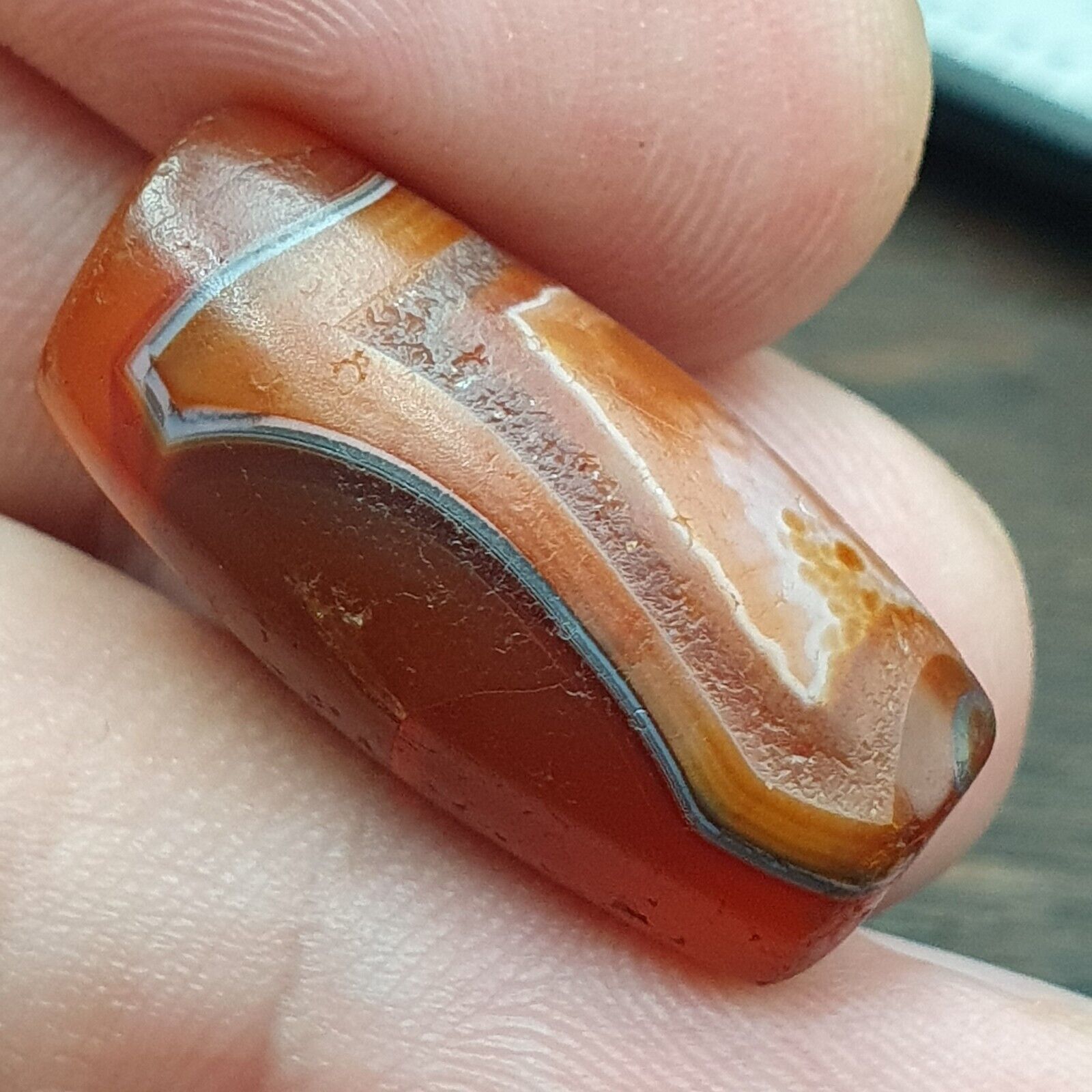 Ancient Agate Himalayan Tibetan Natural Eye Pattern Agate Bead JNT-61
