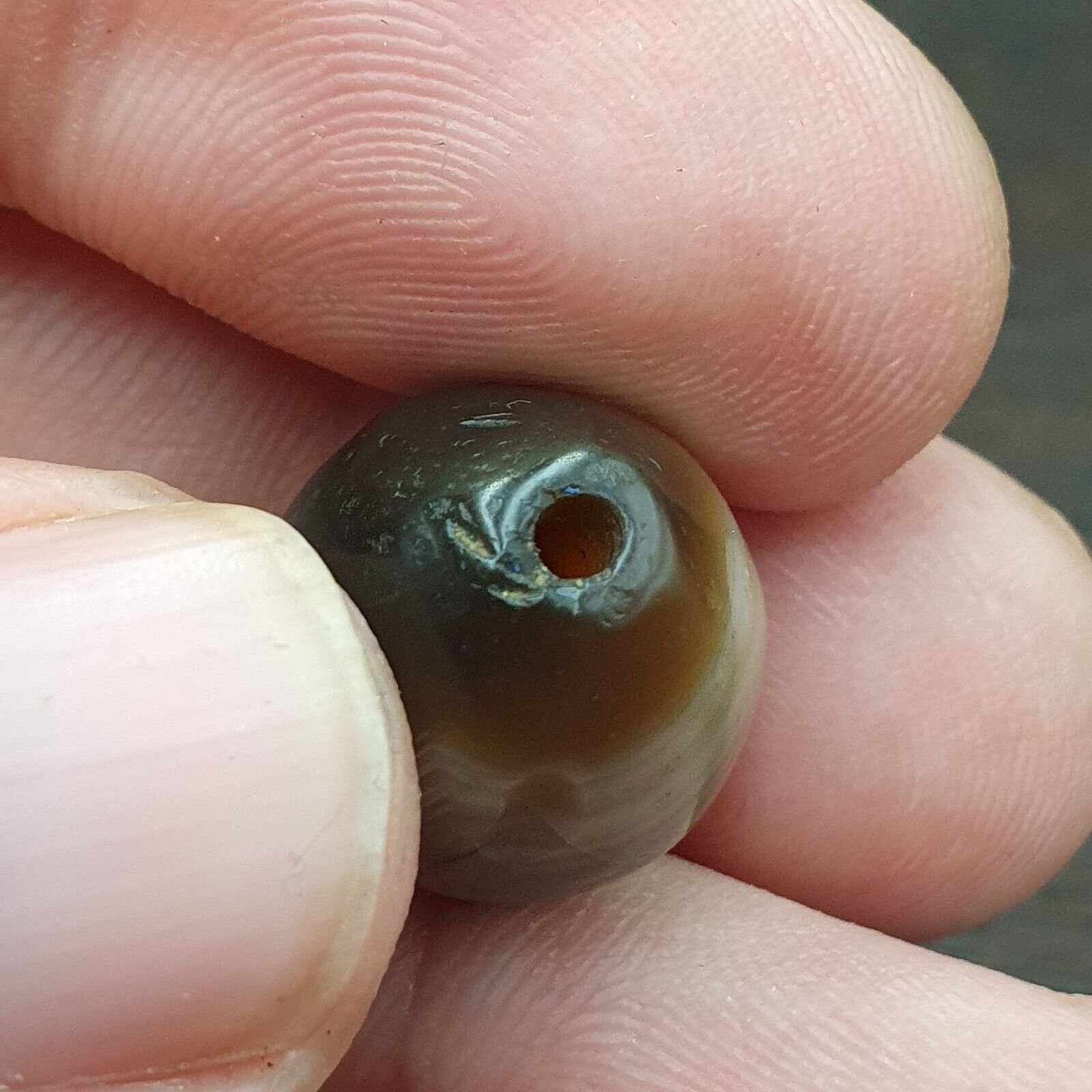 Ancient Agate Himalayan Tibetan Natural Eye Pattern Agate Bead JNT-63