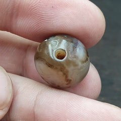 Antique Tibetan Gray Agate Bead Natural Patterns Agate Amulet