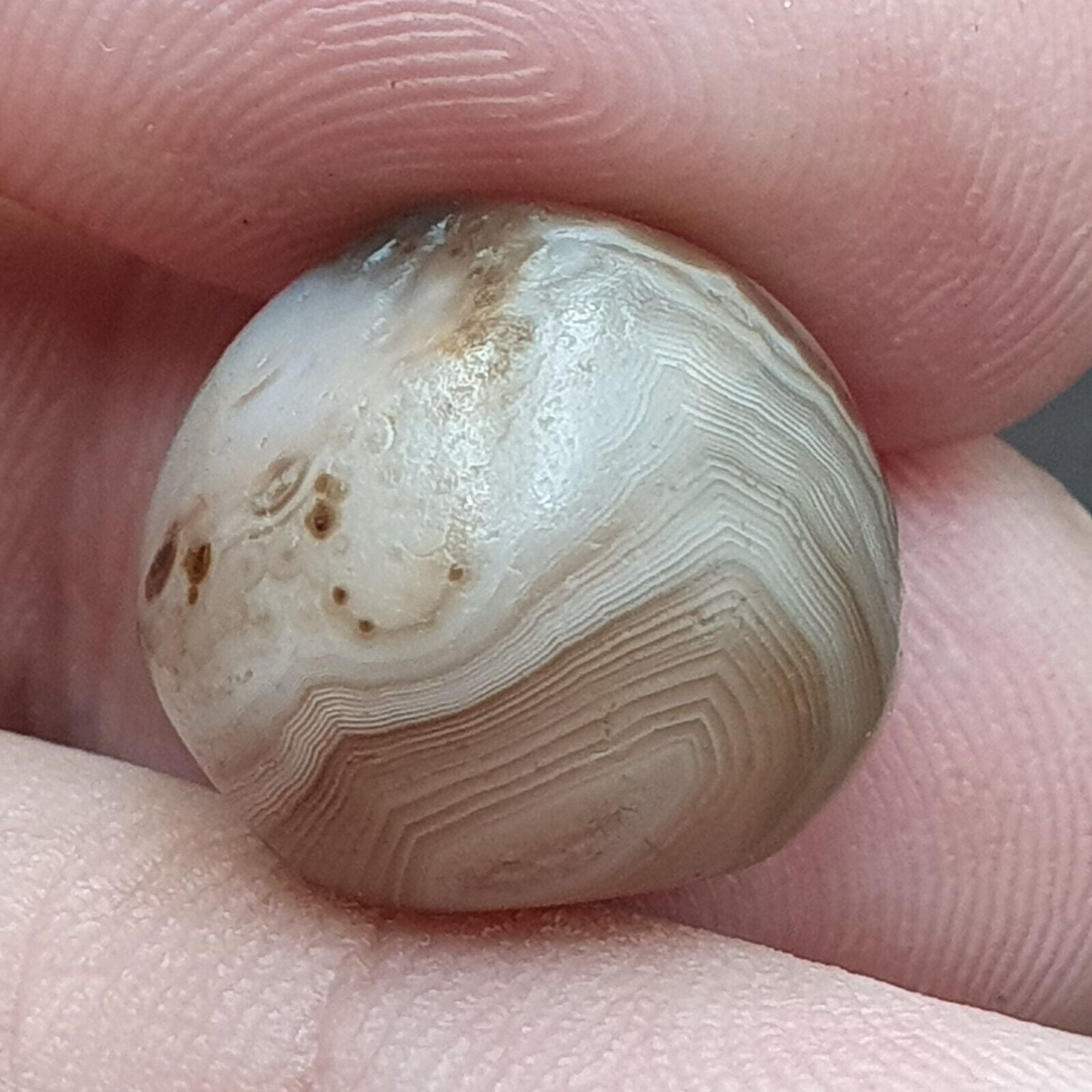 Antique Tibetan Gray Agate Bead Natural Patterns Agate Amulet