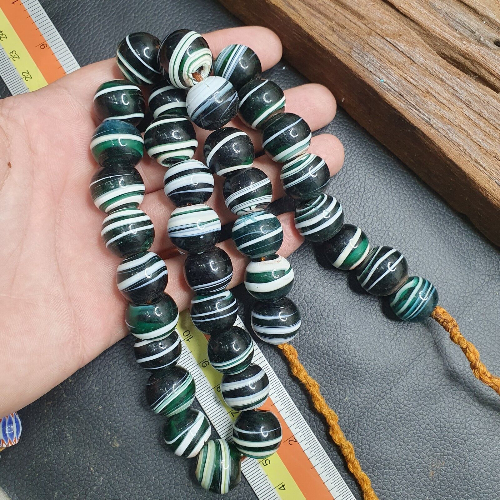 BEAUTIFUL OLD AFRICAN  GLASS BEADS Strand  17MM