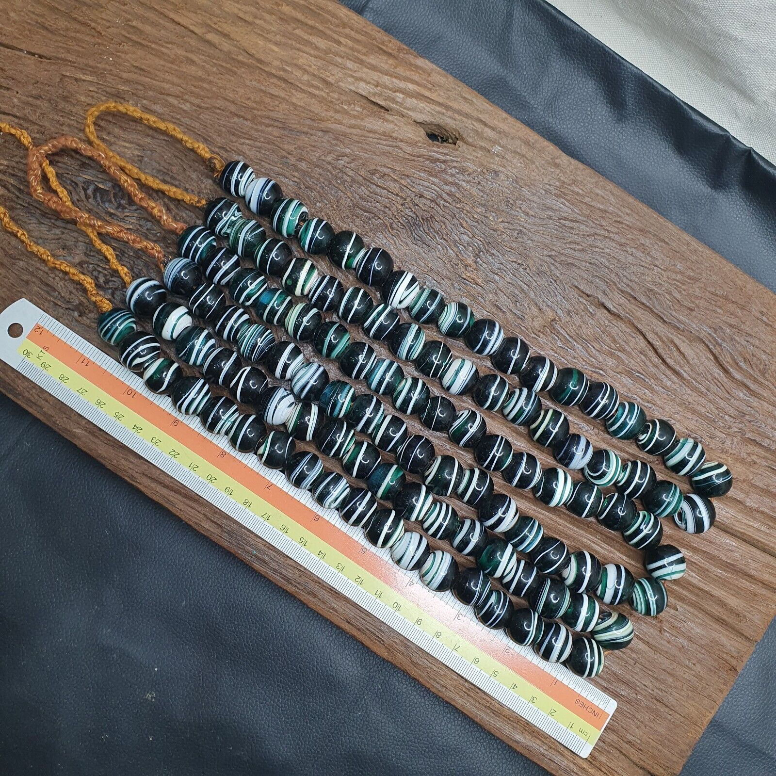 BEAUTIFUL OLD AFRICAN  GLASS BEADS Strand  17MM
