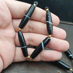 Antique Old Yemeni Agate Natural Rare pattern Banded Agate Beads 16 pieces