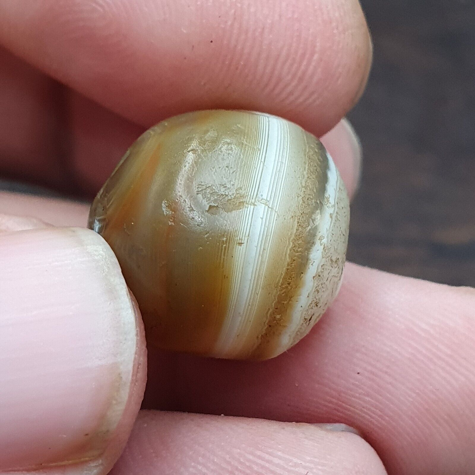 Antique Tibetan Suleimani Agate Bead: A Rare Gem from the Past 16.6mm