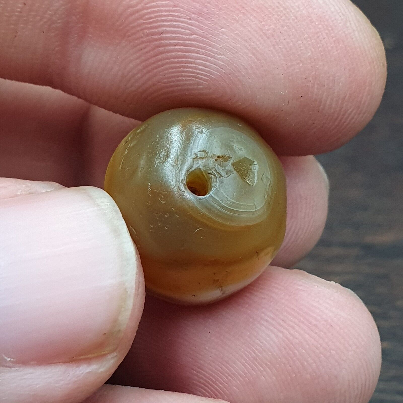 Antique Tibetan Suleimani Agate Bead: A Rare Gem from the Past 16.6mm