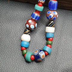 VINTAGE Old African, venetian ART Mix GLASS BEADS Necklace MIX-1