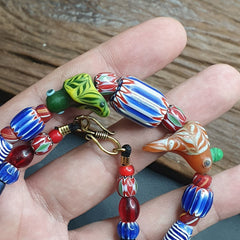 VINTAGE Old African, venetian ART Mix GLASS BEADS Necklace