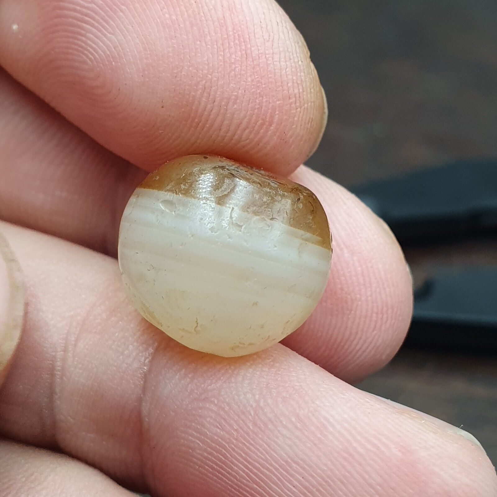 Ancient Antique Himalayan Tibetan Bangali Agate Beads JNT-74