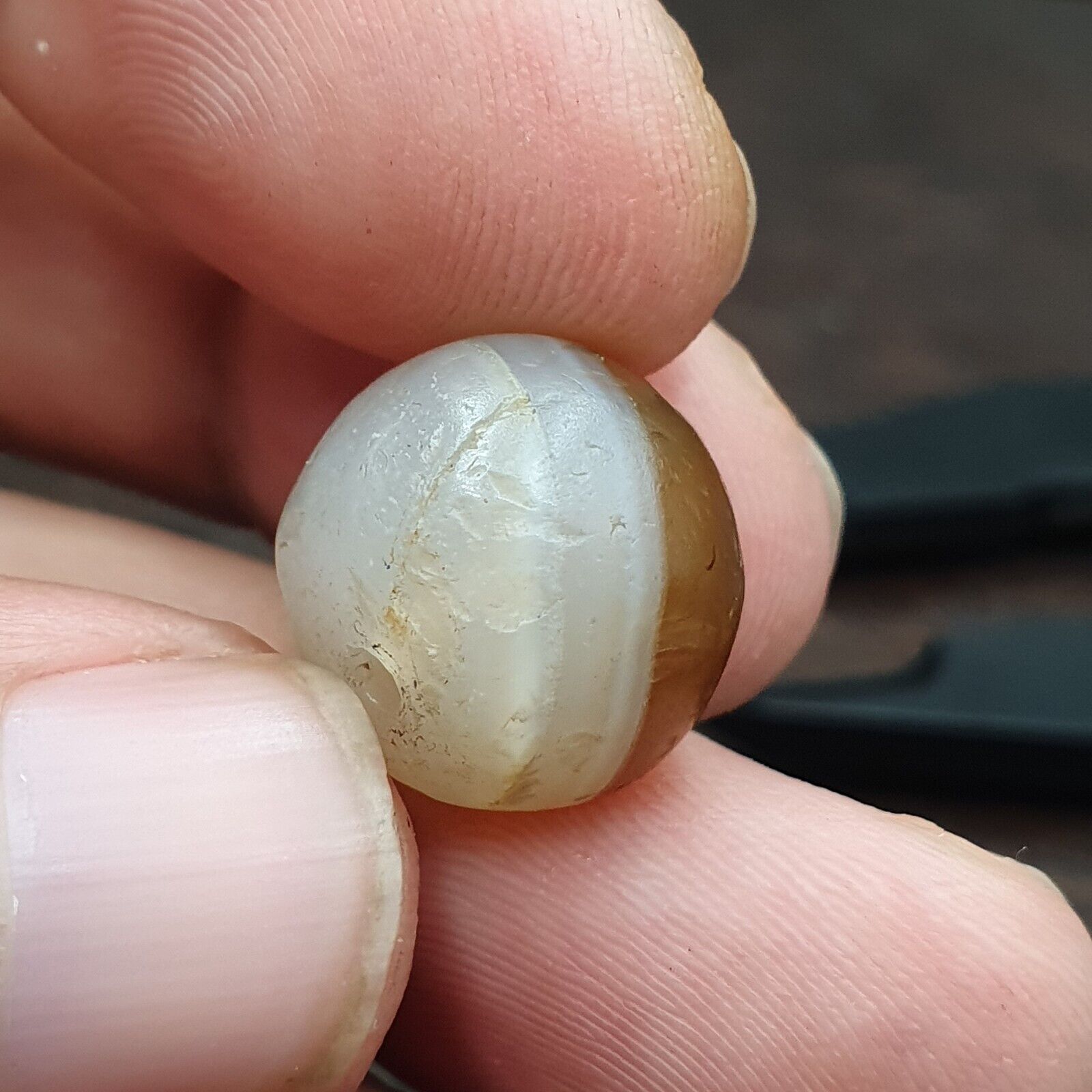Ancient Antique Himalayan Tibetan Bangali Agate Beads JNT-74