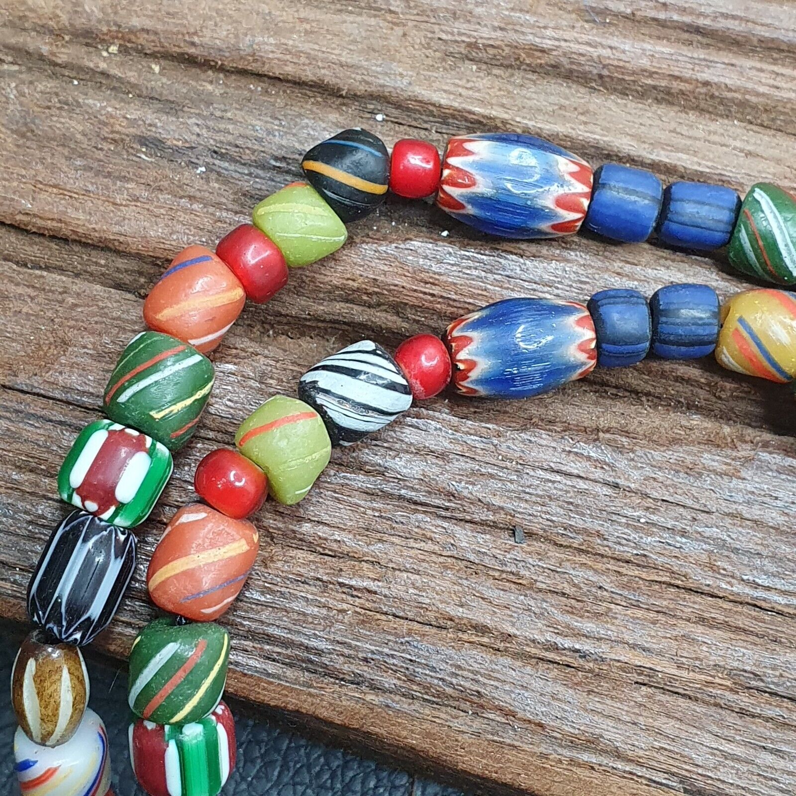 VINTAGE Old African, venetian ART Mix GLASS BEADS Necklace MIX-1