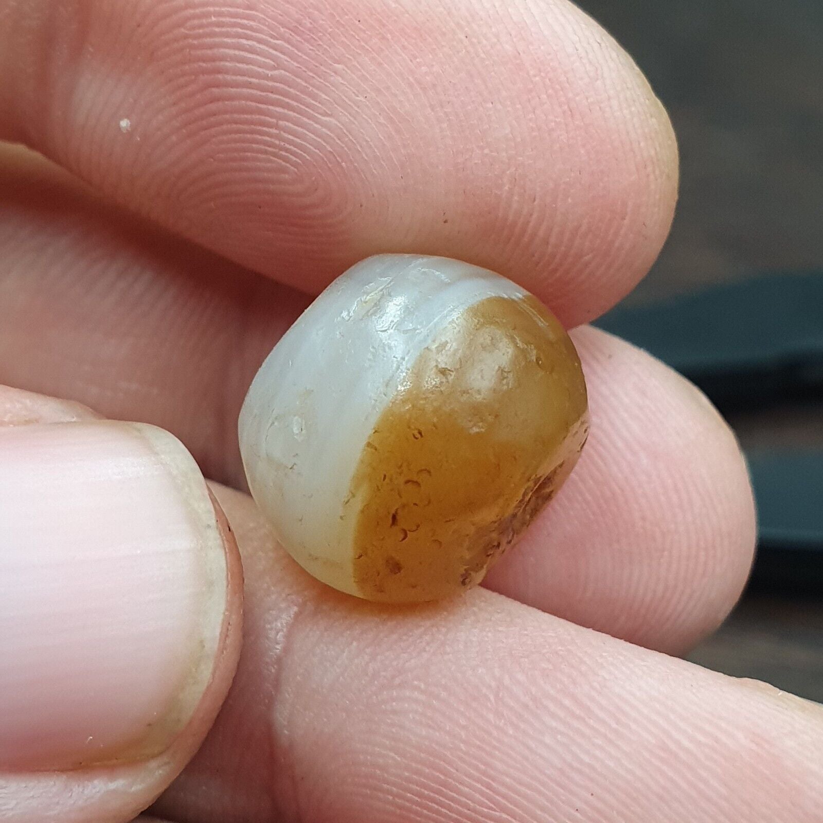 Ancient Antique Himalayan Tibetan Bangali Agate Beads JNT-74