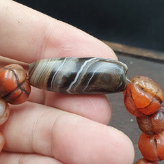 Antique Sulemani Agate Melon Shape Carnelian Beads Bracelet AGT-41