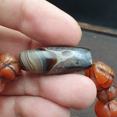 Antique Sulemani Agate Melon Shape Carnelian Beads Bracelet AGT-41