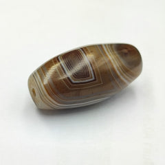 Vintage Old Yemeni Agate Natural Eye Rare pattern Banded Agate Bead  YM-1