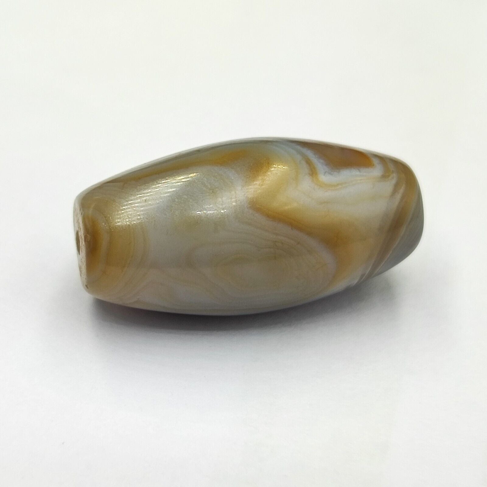 Vintage Old Yemeni Agate Natural Eye Rare pattern Banded Agate Bead  YM-1