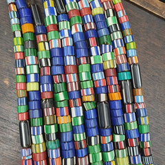 Vintage Venetian Style Chevron Trade Beads Necklace