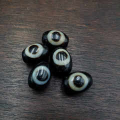 Lot 5 Old Antique Himalayan Tibetan Dragon 1 Eye Dzi Amulet Bead #MY5