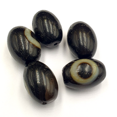 Lot 5 Old Antique Himalayan Tibetan Dragon 1 Eye Dzi Amulet Bead #MY5