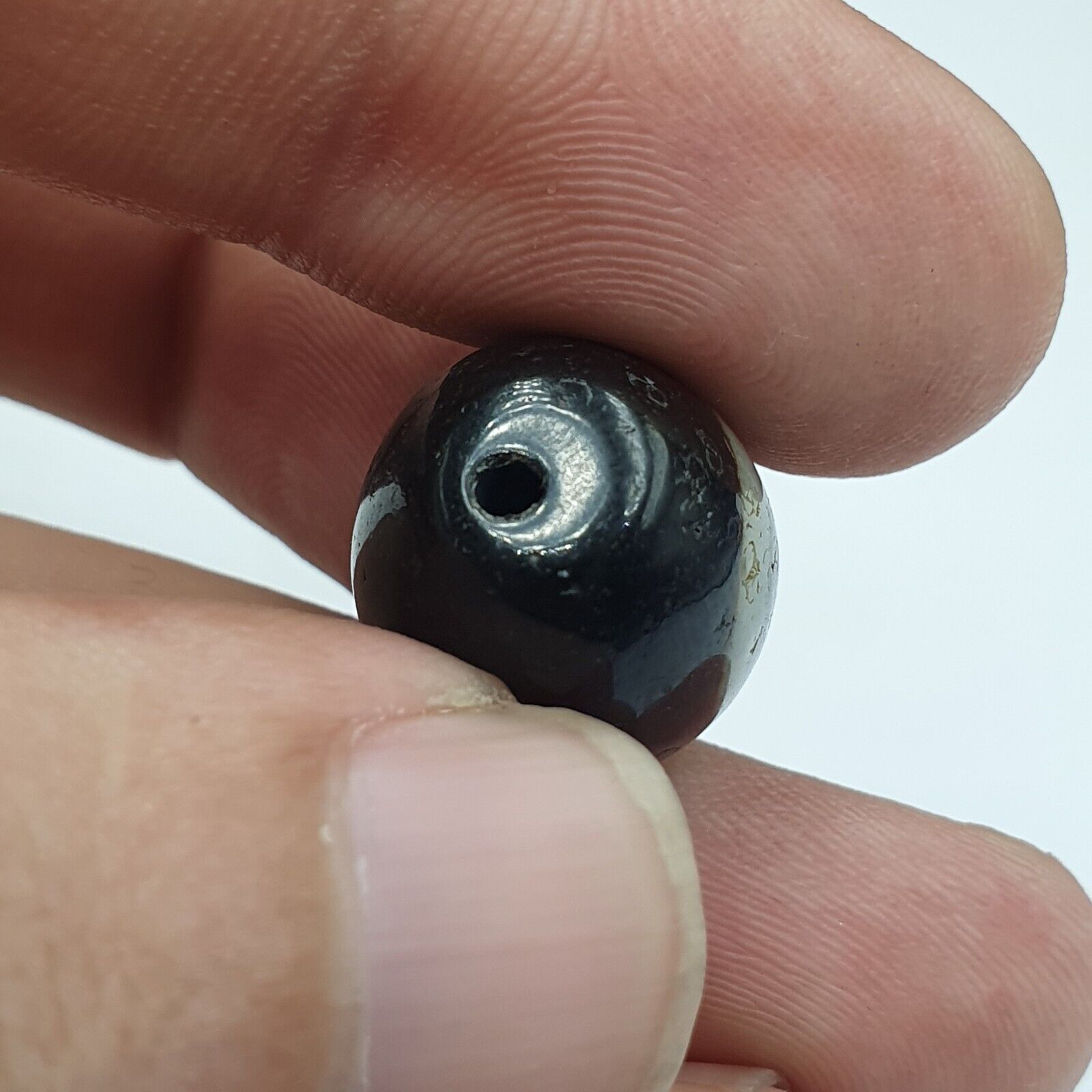 Lot 5 Old Antique Himalayan Tibetan Dragon 1 Eye Dzi Amulet Bead #MY5