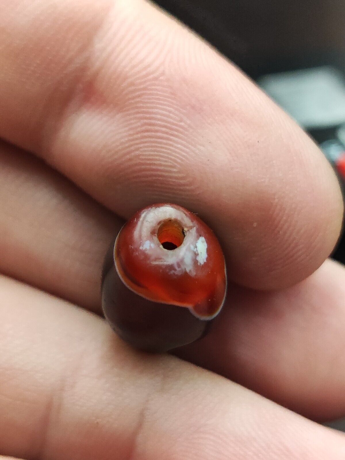 Vintage Old Yemeni Agate Natural Eye Rare pattern Banded Agate Bead  YM-406