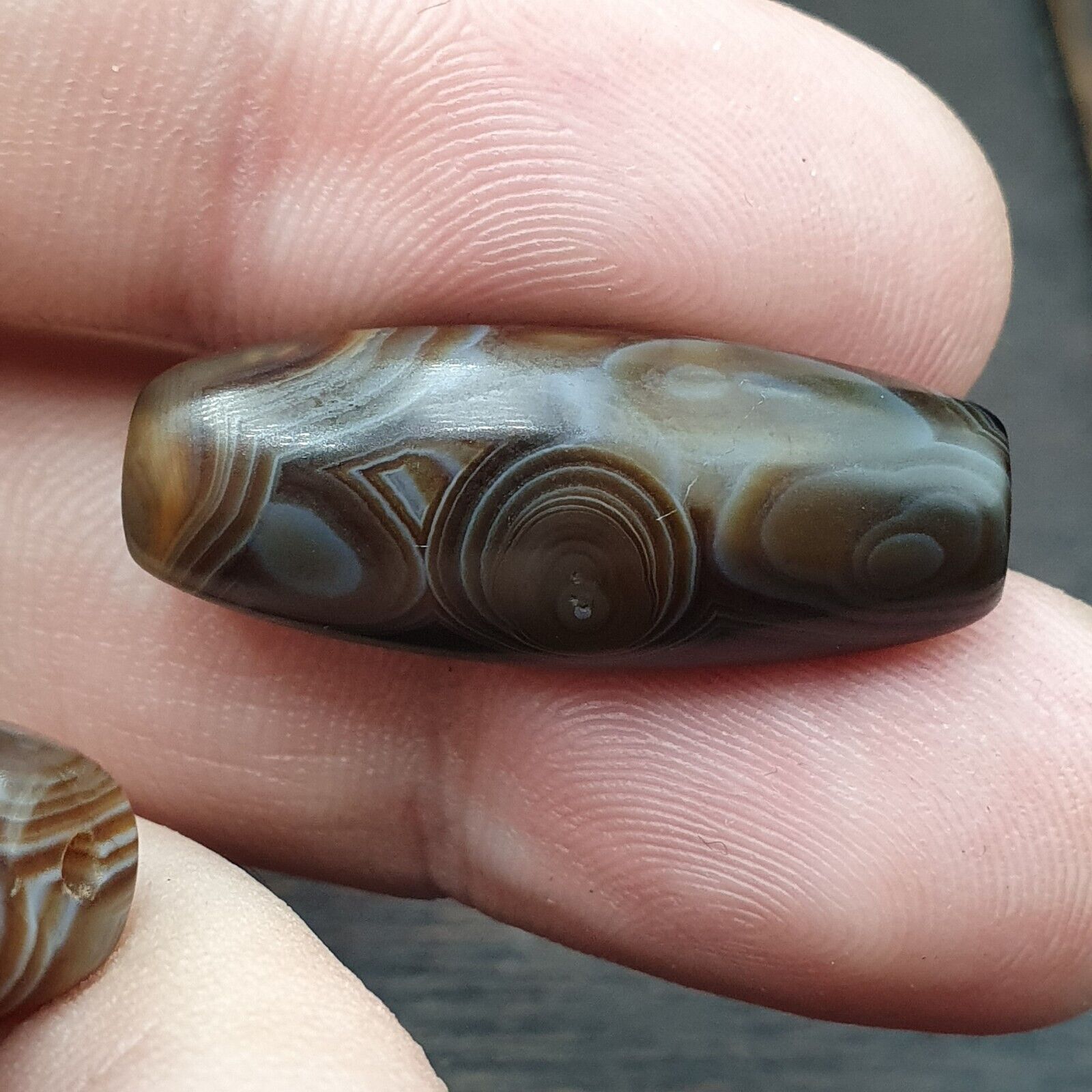 Lot 2 Himalayan Eye Agate Black Agate Beads Soleimani Agate Beads