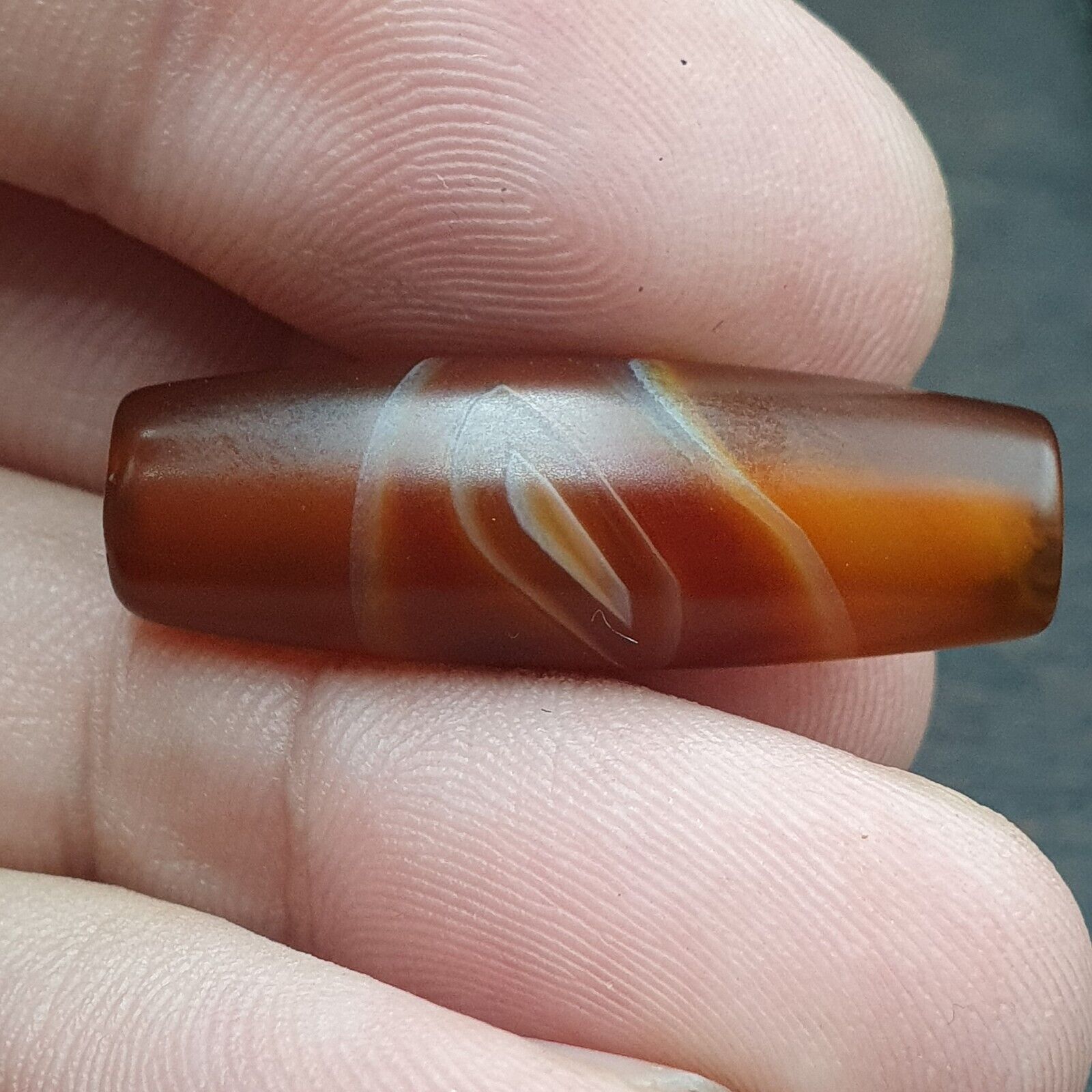 Old Yemeni natural Eye Agate Middle Eastern Red Agate Bead Ym-1ey