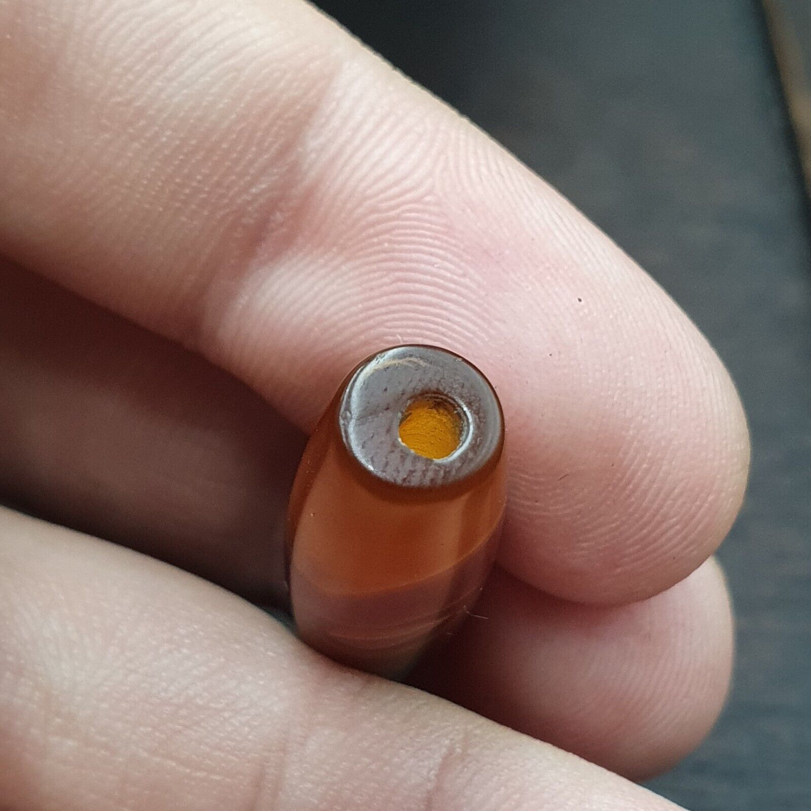 Old Yemeni natural Eye Agate Middle Eastern Red Agate Bead Ym-1ey
