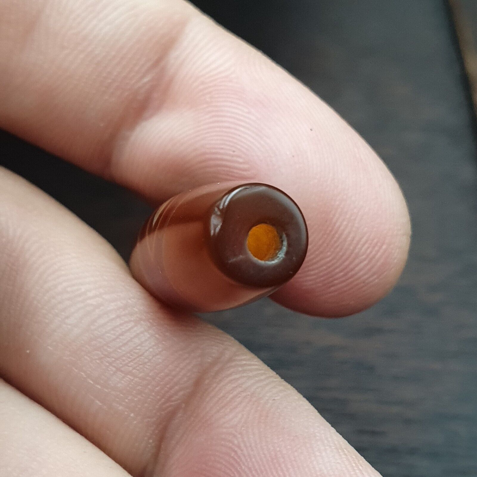 Old Yemeni natural Eye Agate Middle Eastern Red Agate Bead Ym-1ey