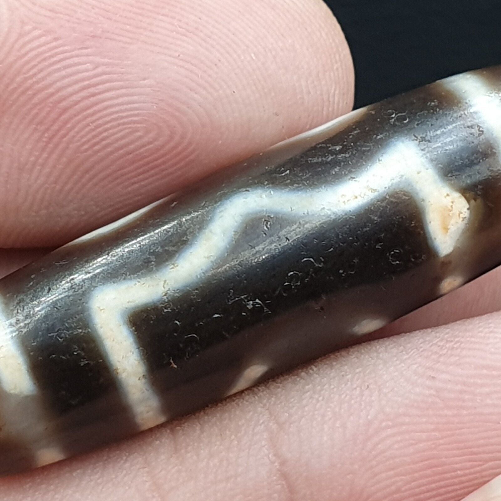 Rare Agate Old Indo Tibetan Agate 3 Eyes Agate stone Dzi  Bead Amulet