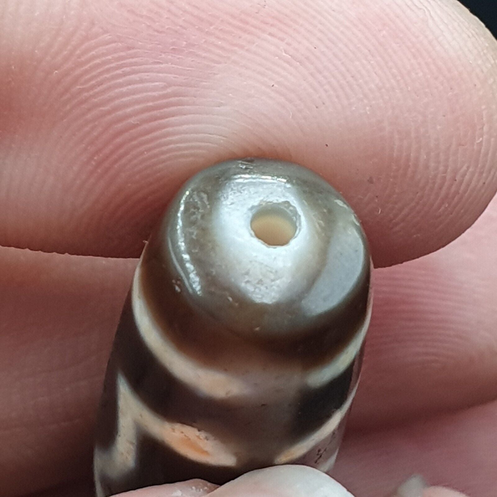 Rare Agate Old Indo Tibetan Agate 3 Eyes Agate stone Dzi  Bead Amulet