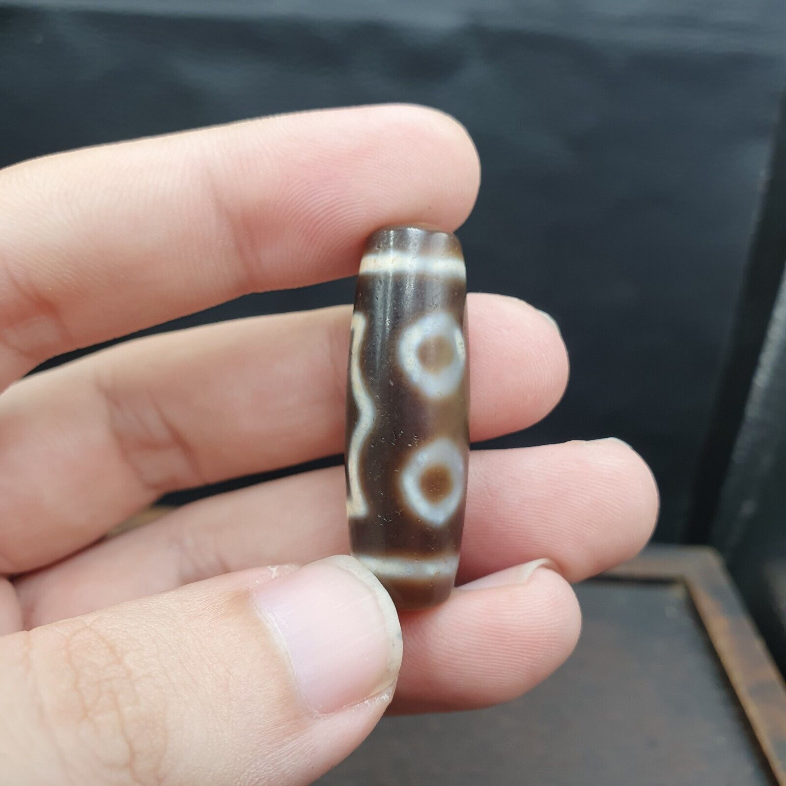 Rare Agate Old Indo Tibetan Agate 3 Eyes Agate stone Dzi  Bead Amulet