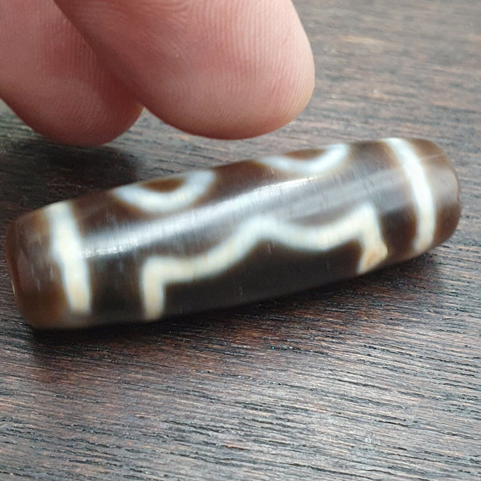 Rare Agate Old Indo Tibetan Agate 3 Eyes Agate stone Dzi  Bead Amulet