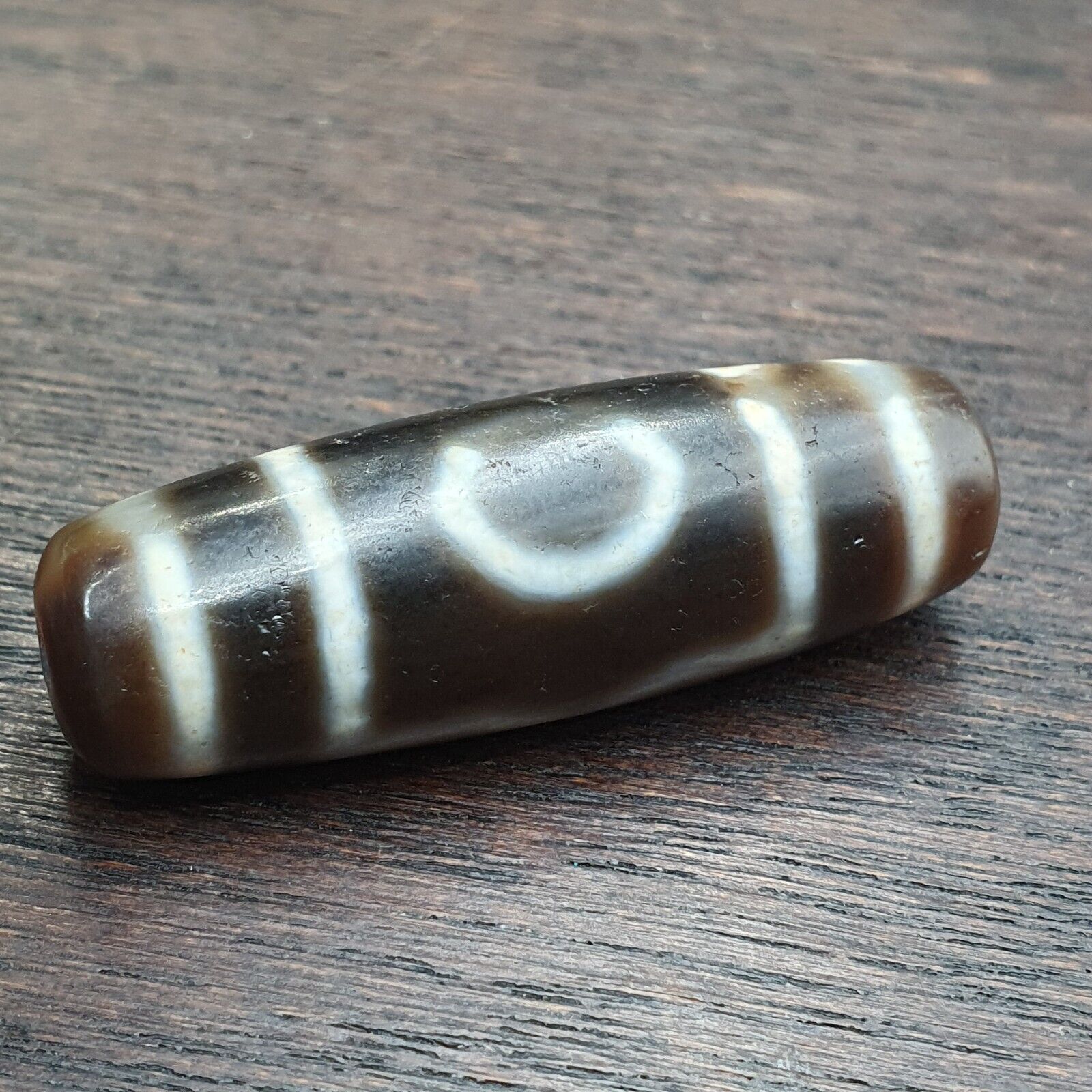 Rare Agate Old Indo Tibetan Agate 3 Eyes Agate stone Dzi  Bead Amulet