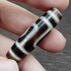 Tibetan Nepalese Himalayan Old Dzi Unique 2 eye Bead Amulet