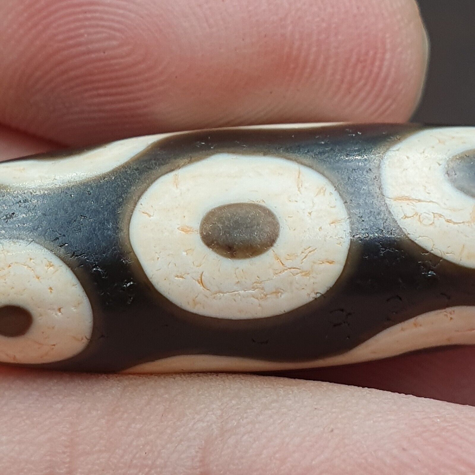 Rare Agate Old Indo Tibetan Agate 4 Falling Eyes Agate stone Dzi  Bead Amulet