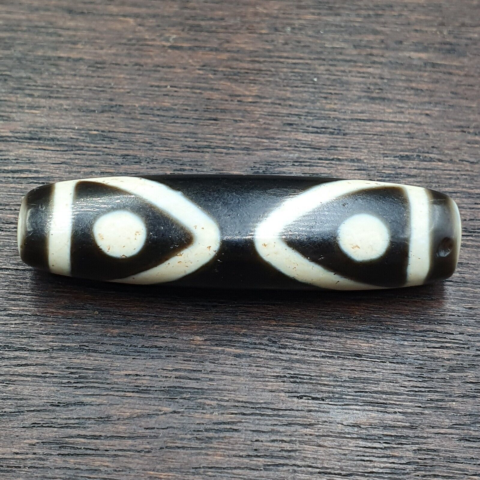 Tibetan Nepalese Himalayan Old Dzi Unique 3 eye Bead Amulet