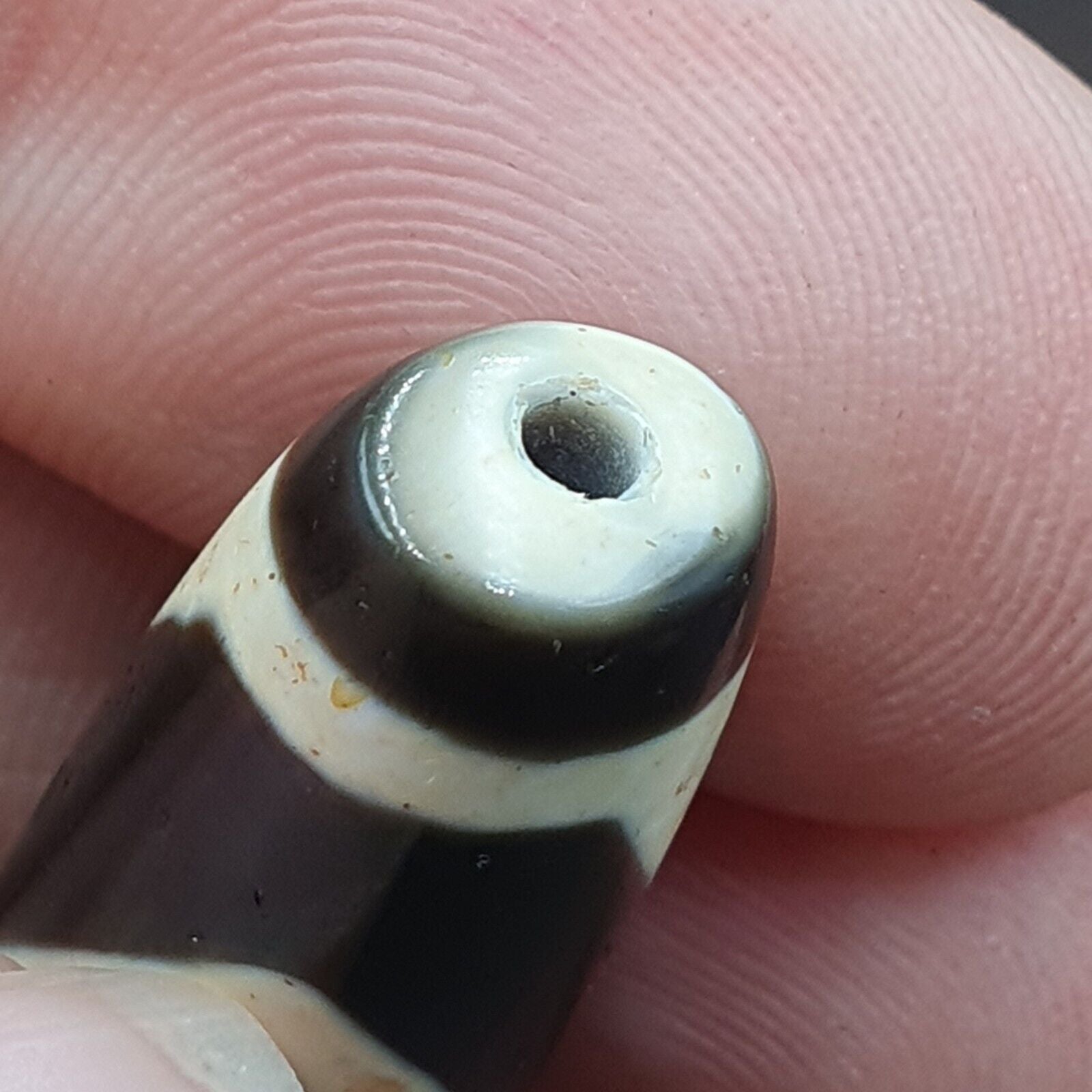 Tibetan Nepalese Himalayan Old Dzi Unique 3 eye Bead Amulet