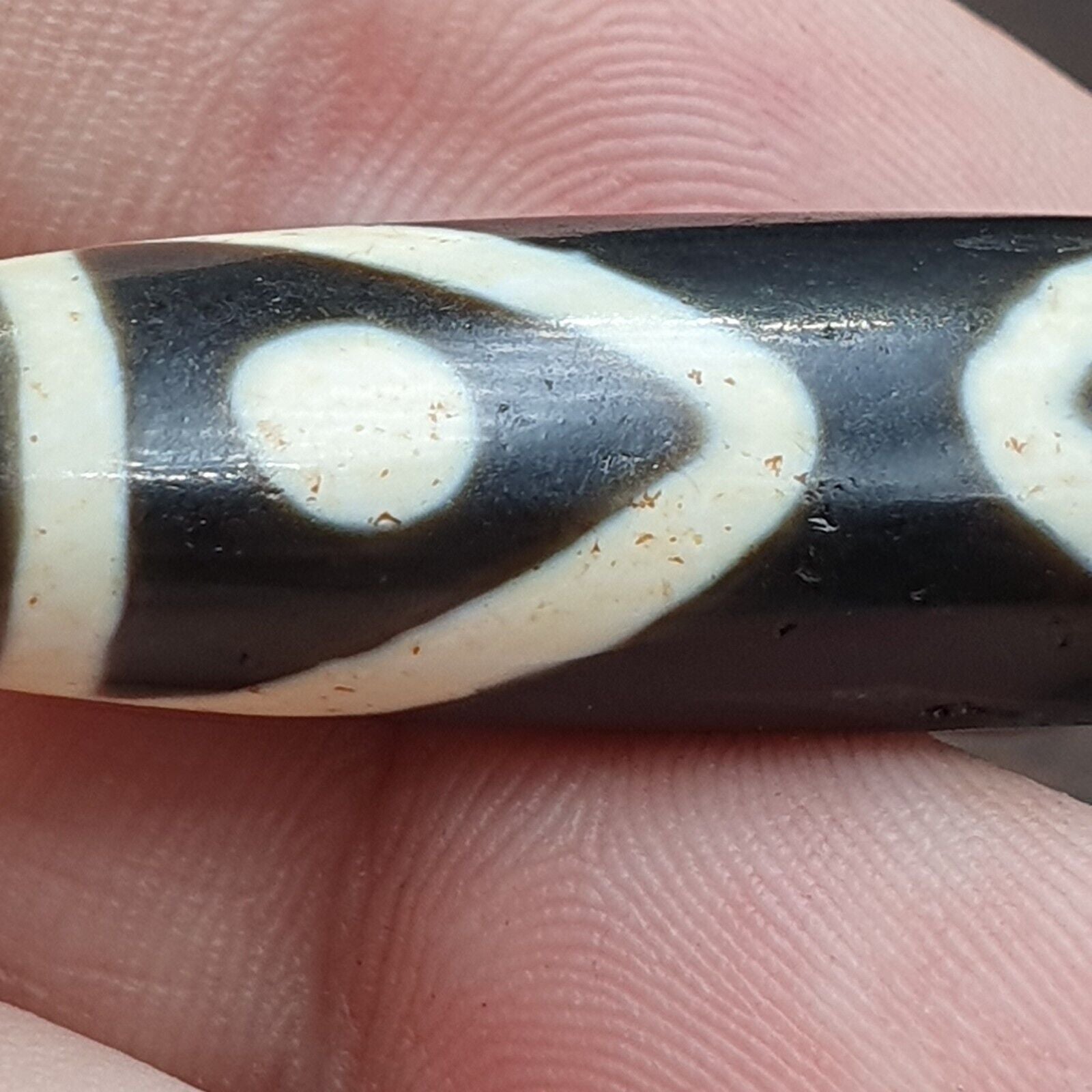 Tibetan Nepalese Himalayan Old Dzi Unique 3 eye Bead Amulet
