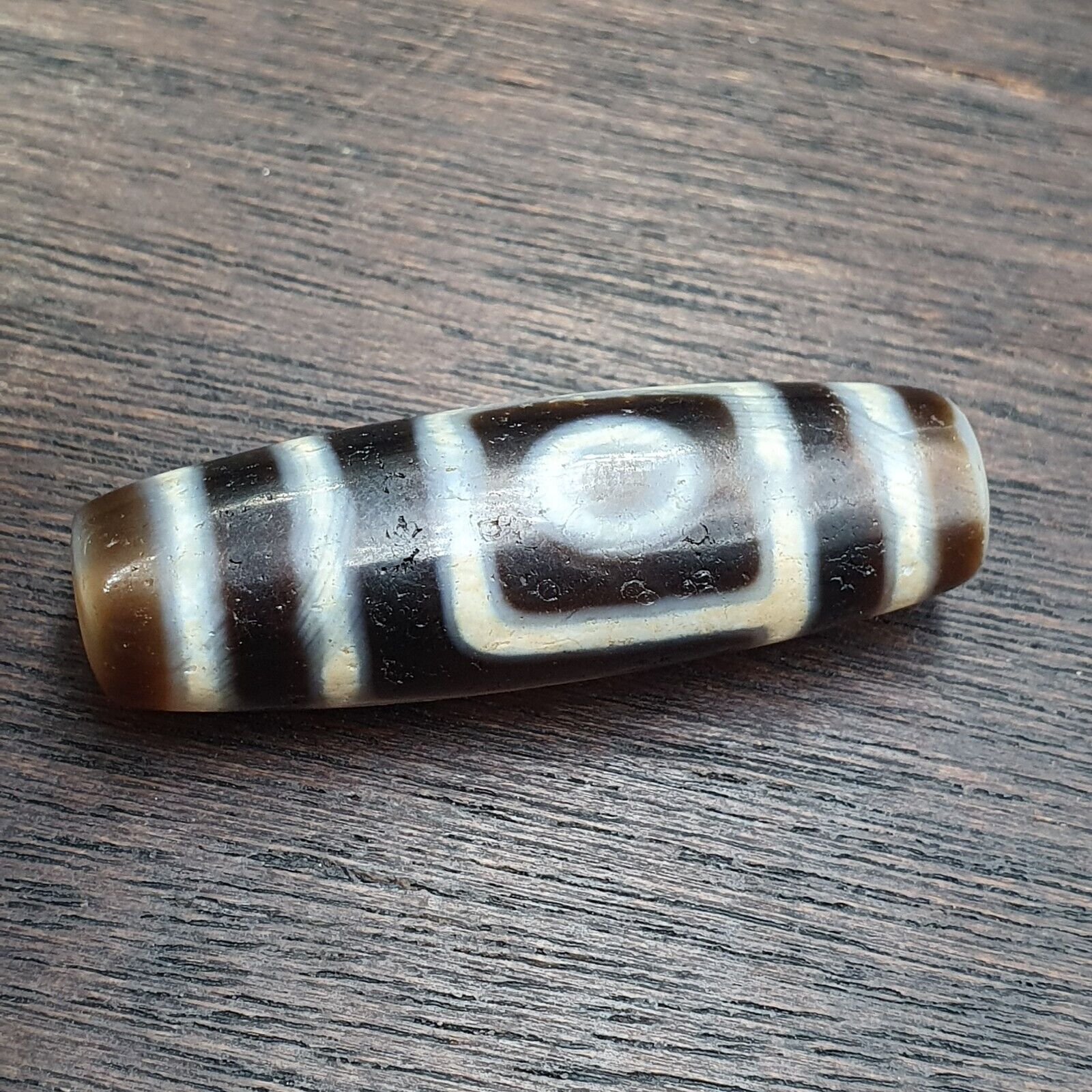 Tibetan Nepalese Himalayan Old Dzi Unique 2 eye Bead Amulet