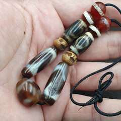 LOT 11 Beads Old Dzi Tibetan Himalayan Protective Agate Beads Amulets